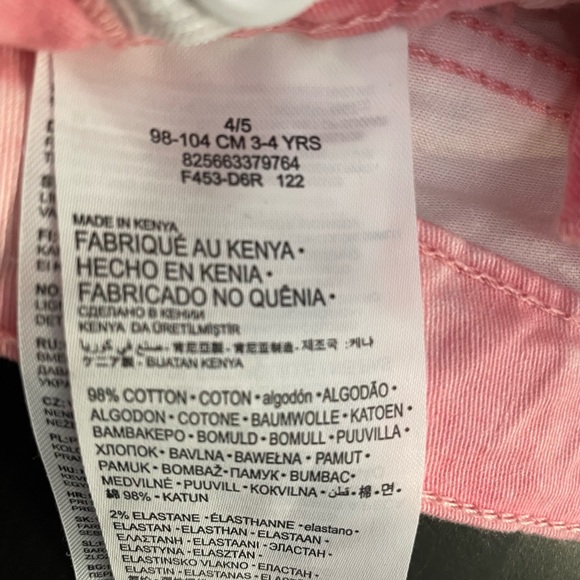2/$30 Levi’s pink jean shorts girls size 4 or size 5 NWT - Picture 12 of 13